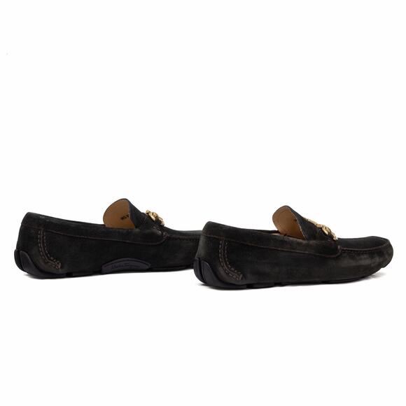 950$ Salvatore Ferragamo Gancini Bit Brown Suede Driving Loafers Moc US 9 D main image 16
